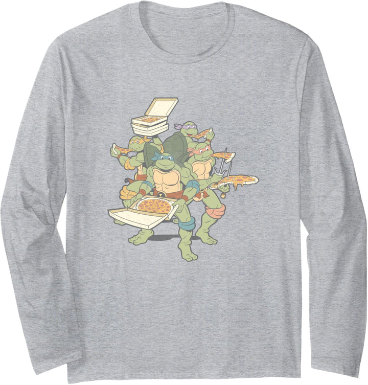 Teenage Mutant Ninja Turtles Faded Pizza Group Langarmshirt