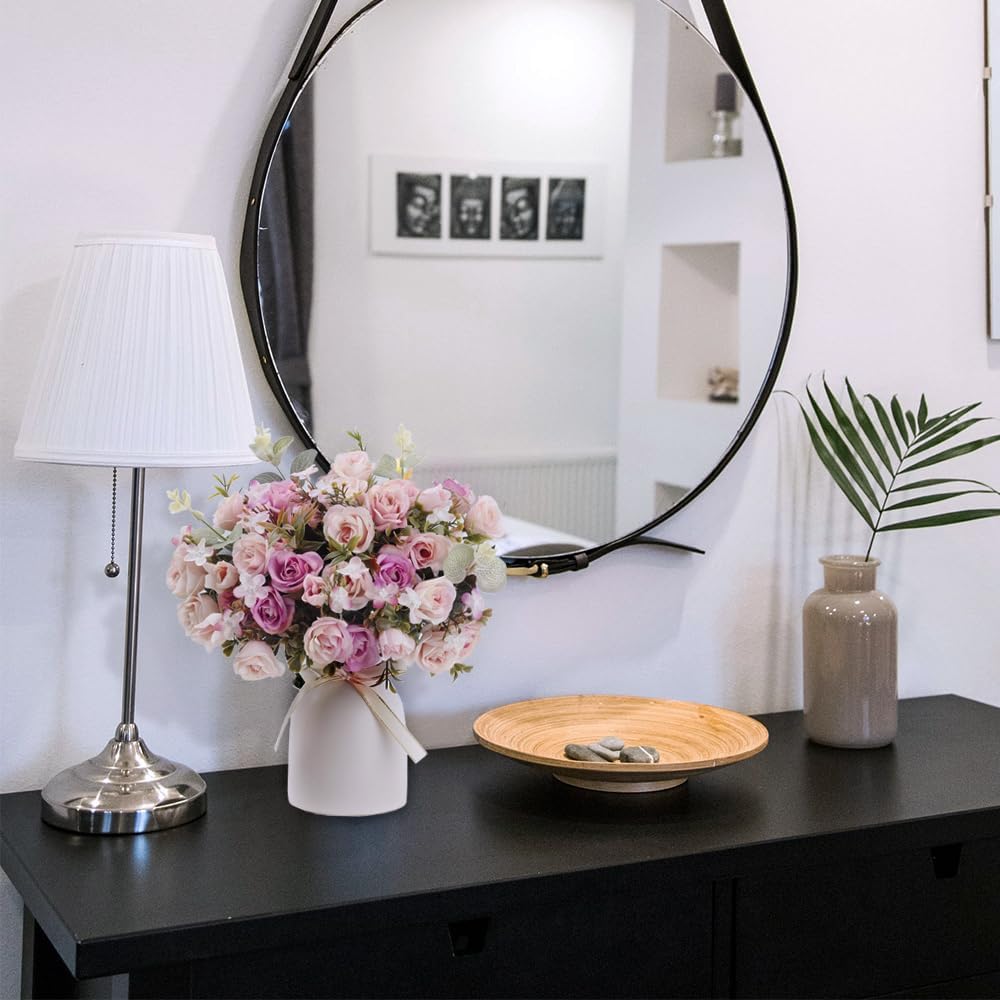 LESING Künstliche Seidenrose mit Vase, künstliche Blumen, Hochzeitsblumen, Blumensträusse, Arrangeme