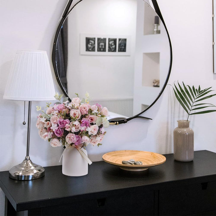 LESING Künstliche Seidenrose mit Vase, künstliche Blumen, Hochzeitsblumen, Blumensträusse, Arrangeme
