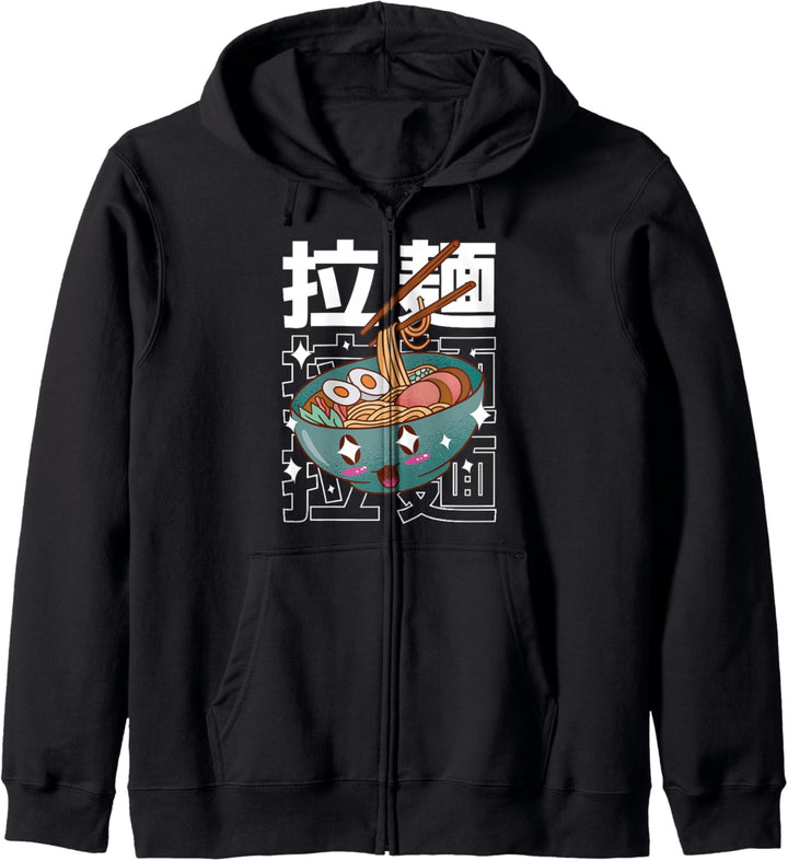 Glückliche japanische Nudeln Ramen Bowl Kawaii Japan Anime Ramen Kapuzenjacke