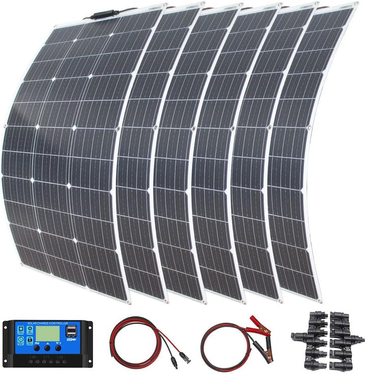 200w Flexible Solar Panel Kit 2pcs 100w 18v Monocrystalline Solar Module + 20A USB Controller for Of