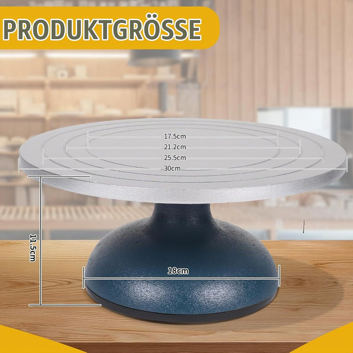 DBREAKS ⌀30cm Töpferscheibe Töpfern Manuell, Töpferscheibe für Nnfänger | Töpfer Drehscheibe mit Met