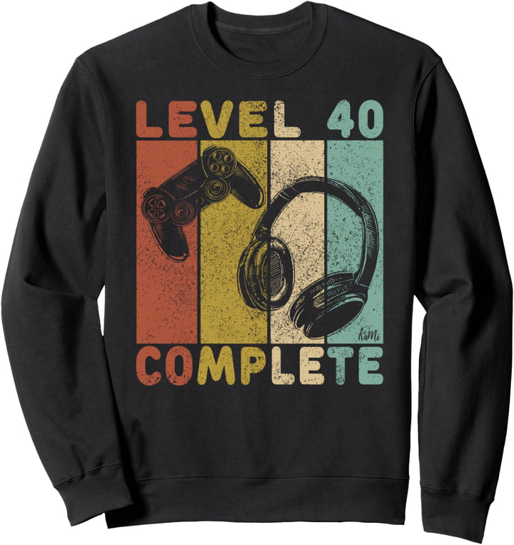 40. Geburtstag Männer Shirt Gamer TShirt Level 40 Complete Sweatshirt