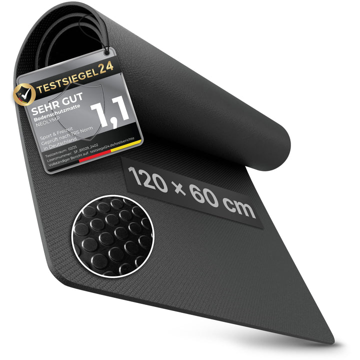 NEOLYMP Bodenschutzmatte Fitnessgerät - Laufband Matte 8mm Dicke - langlebig, rutschfest & stossdämp