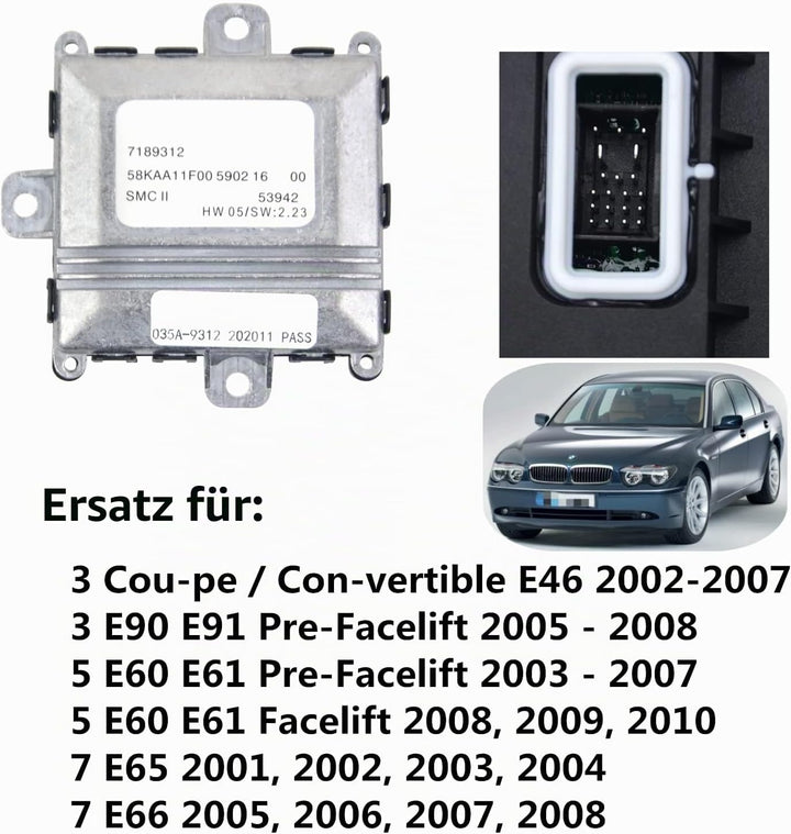 Bisenya Steuergerät für adaptiven Scheinwerferantrieb Cornering Ballast 63127189312 63127934836 Ersa