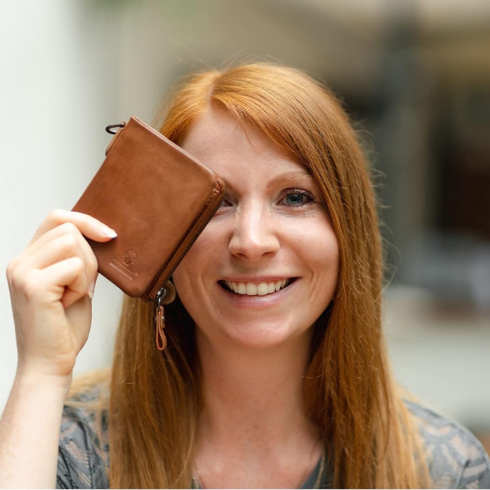 DONBOLSO® Damen Slim-Wallet Rio I Mini Ladies-Geldbörse aus Leder I 4 Kartenfächer & RFID- Schutz BZ