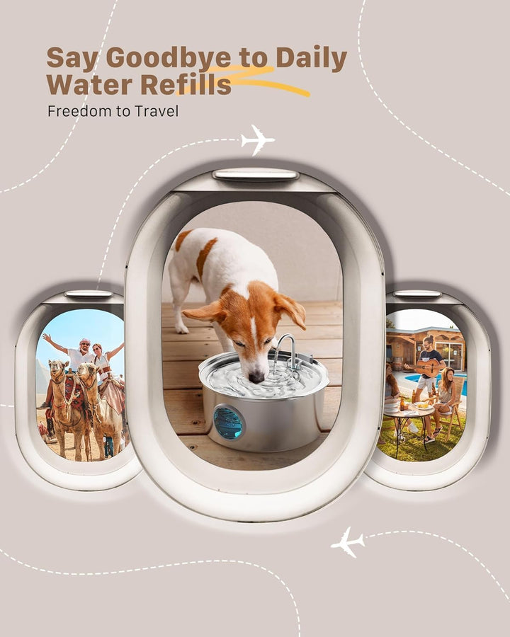 Hunde Trinkbrunnen für Katze Edelstahl: 7L / 236oz Katzenbrunnen – Superleiser Katzen Trinkbrunnen -