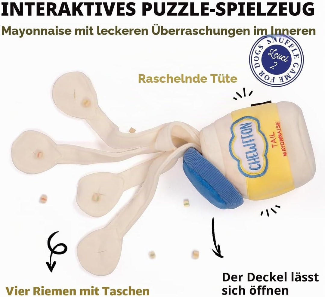 CHEWFFON Hundespielzeug, Interaktives Mayonnaise Jar Puzzle, Schnüffelspielzeug zur geistigen Stimul