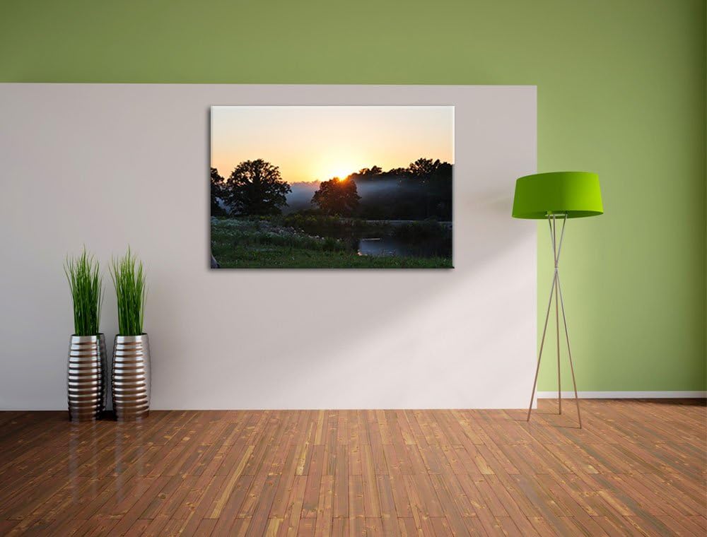 Pixxprint britische Landschaft auf Leinwand, XXL riesige Bilder fertig gerahmt mit Keilrahmen, Kunst