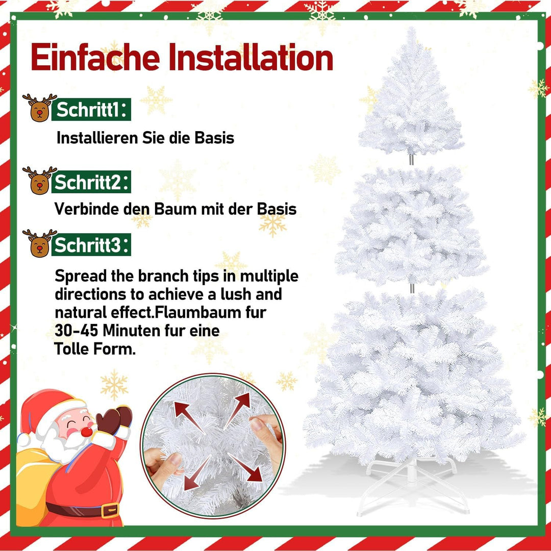 Gimisgu künstliche Weihnachtsbaum, 150cm PVC Künstlicher Christbaum mit 350 Spitzen, Einfacher Aufba