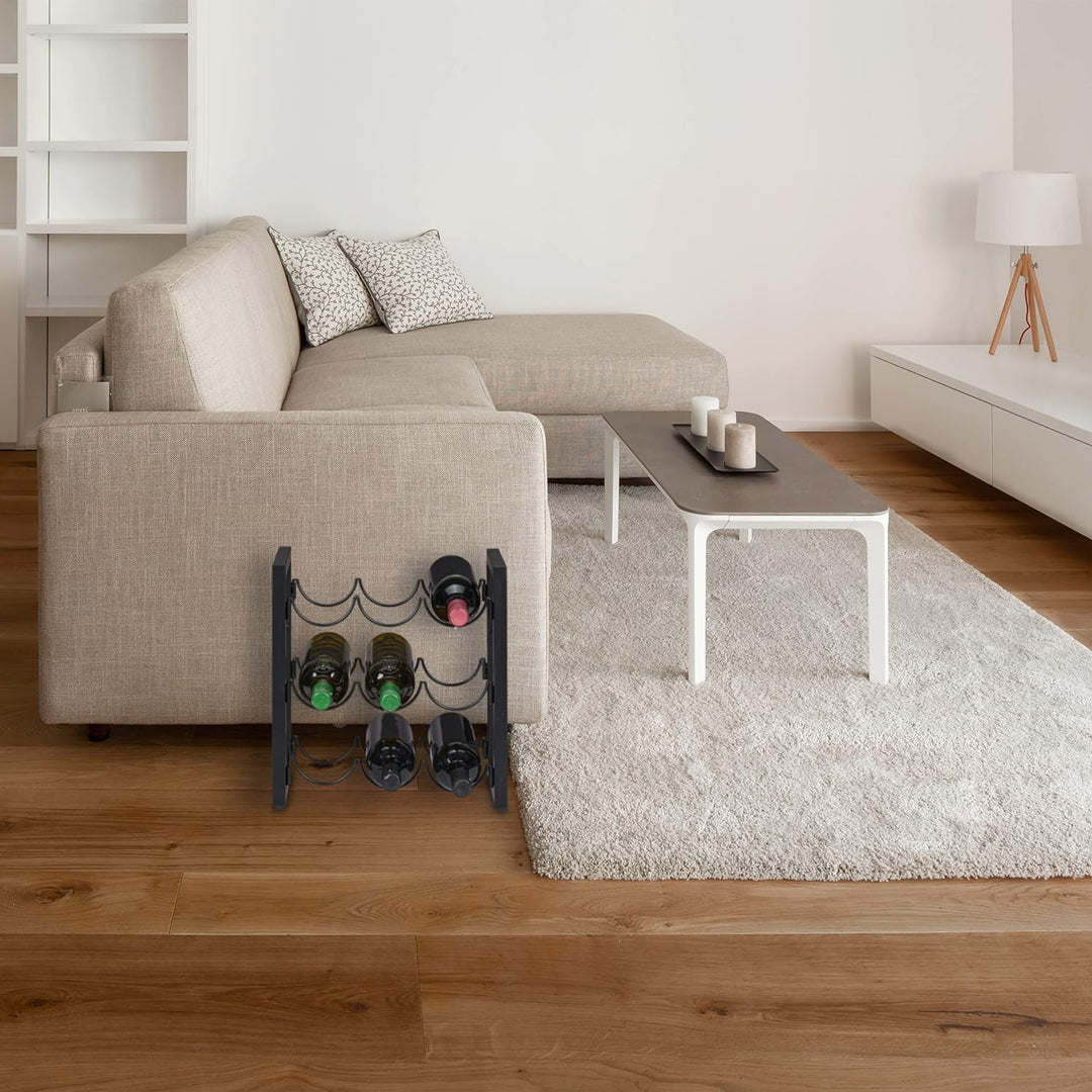 Relaxdays Weinregal, 9 Flaschen, Metall, HxBxT: 37 x 35 x 17 cm, Weinhalter stehend, Küche & Bar, We