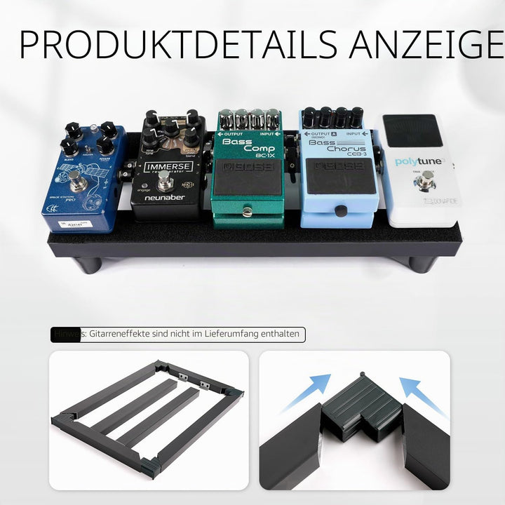 Ghost Fire Gitarren-Pedalboard, Aluminiumlegierung, 0,4 kg, super leichter Effekt, Pedalboard, 35 x