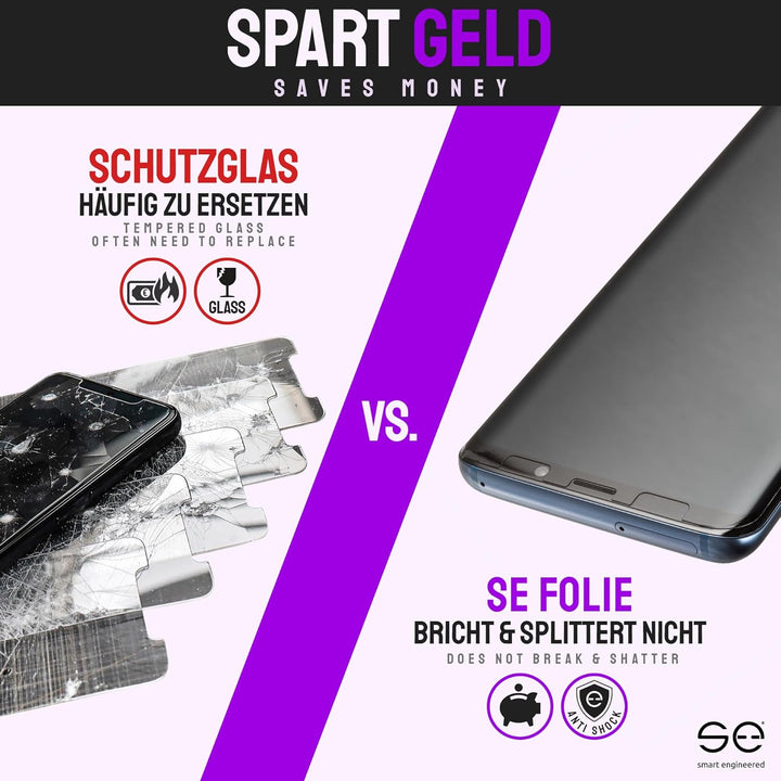 2x se® 3D SCHUTZFOLIE Privacy für Apple iPhone 15 Plus,Blickschutz, 100% Fingerabdruck & FaceID komp