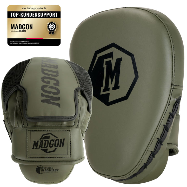 MADGON Premium Pratzen für optimale Schlagdämpfung, 1 Paar Boxpratzen für Boxen, Kampfsport, MMA, Ki