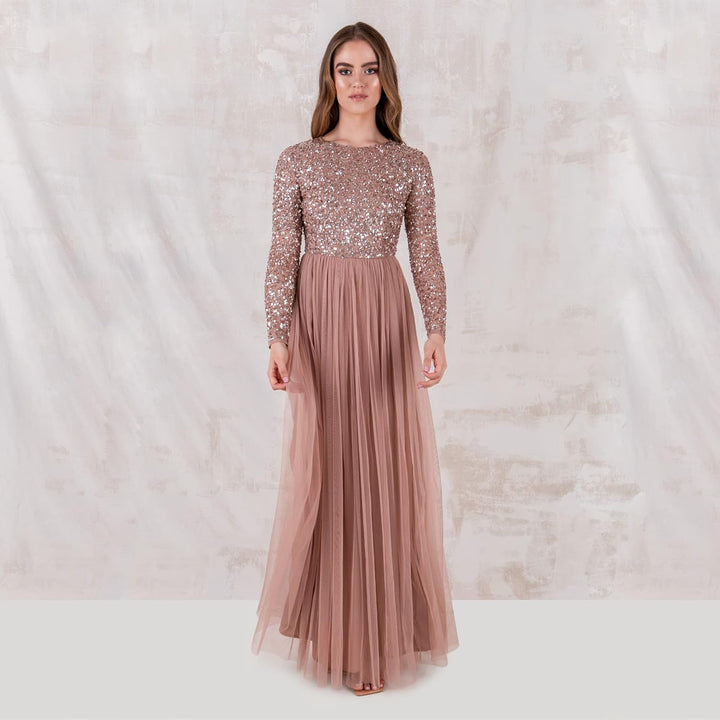 Maya Deluxe Damen Maya Deluxe Dames Dames Jurk Voor Bruiloft Guest Plus Size Empire Hoge Taille Sequ