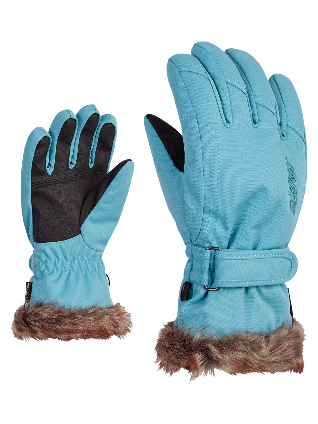Ziener Mädchen LIM Ski-Handschuhe/Wintersport | warm, atmungsaktiv 7 blue nile stru, 7 blue nile str