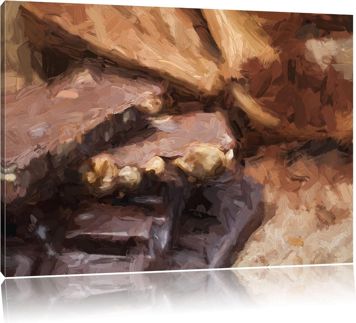 Pixxprint Leckere Schokolade als Leinwandbild/Grösse: 100x70 cm/Wandbild/Kunstdruck/fertig bespannt,