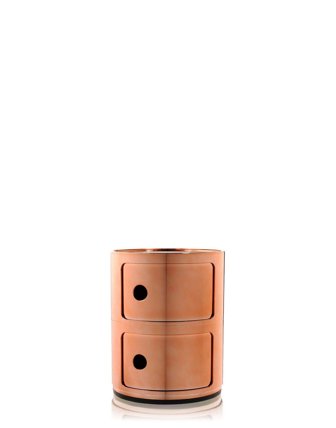 Kartell Componibili, 2 Elements, Kupfer, Runde Basis 2-fächer Kupfer, 2-fächer Kupfer