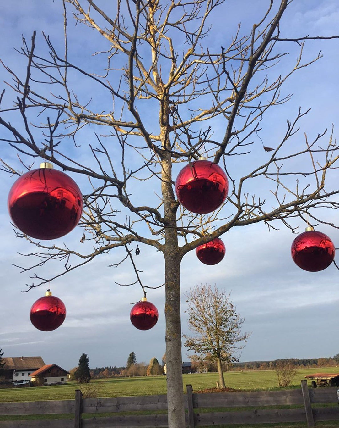 get2trade 8 grosse Weihnachtskugeln Christbaumkugeln rot