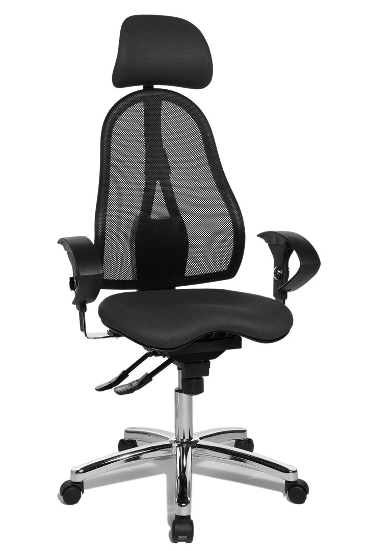 Topstar Sitness 45, Fitness-Drehstuhl, Bürostuhl, Schreibtischstuhl, inklusive höhenverstellbare Arm