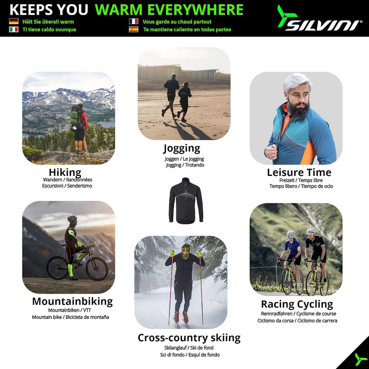 SILVINI NATISONE Softshell Jacke Herren Fahrrad Winter Fahrradjacke Langlaufjacke Herren Radjacke He