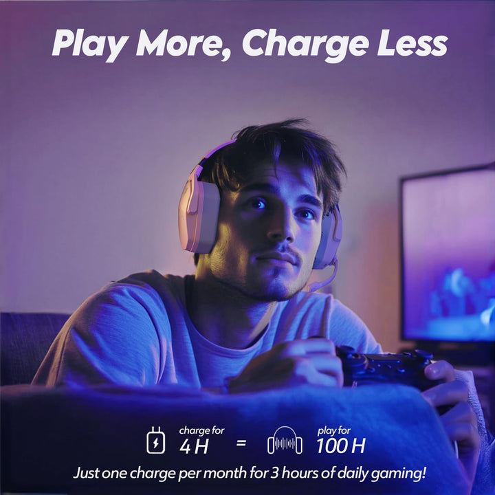NUBWO G06 Wireless Gaming Headset für PS5, PS4, PC, Rauschunterdrückung über Ohr-Gaming-Kopfhörer mi