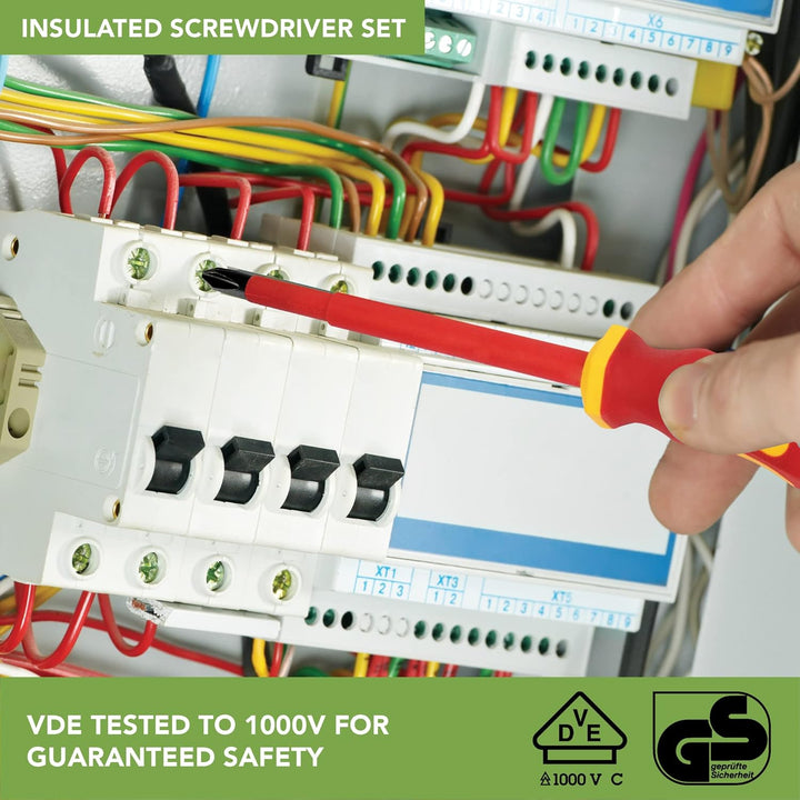 BLOSTM VDE Schraubendreher Set Elektriker - 7-teilig Elektriker Schraubendreher Isoliert bis 1000V m