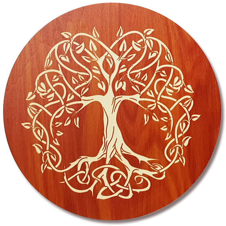 Kunst und Glas BAUM DES LEBENS aus Holz Deko gross Ø 40cm · Wanddeko Lebensbaum nachhaltig aus Natur