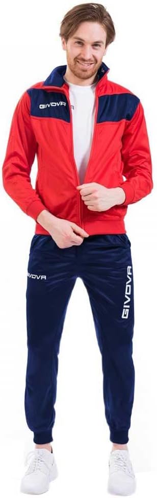 Givova Herren Visa Trainingsanzug, Mehrfarbig (rot/blau), 3XS