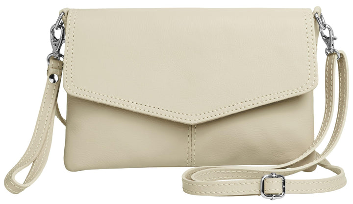 Caspar TA322 Damen Nappaleder Clutch Beige, Beige