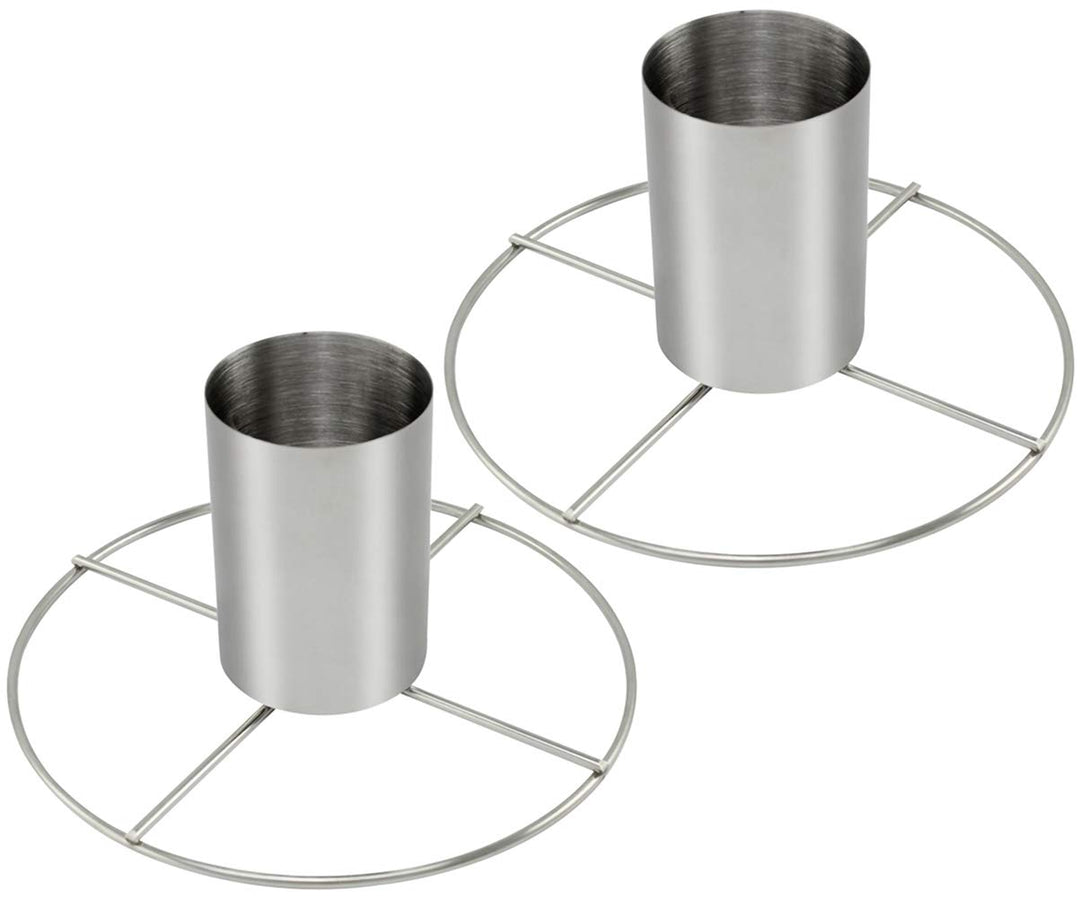 com-four® 2x Hähnchenbräter aus Edelstahl - Hähnchengriller mit Aromabehälter - Grillbräter zum Gare