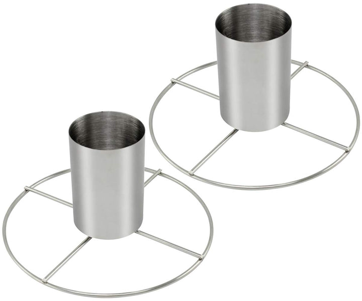 com-four® 2x Hähnchenbräter aus Edelstahl - Hähnchengriller mit Aromabehälter - Grillbräter zum Gare