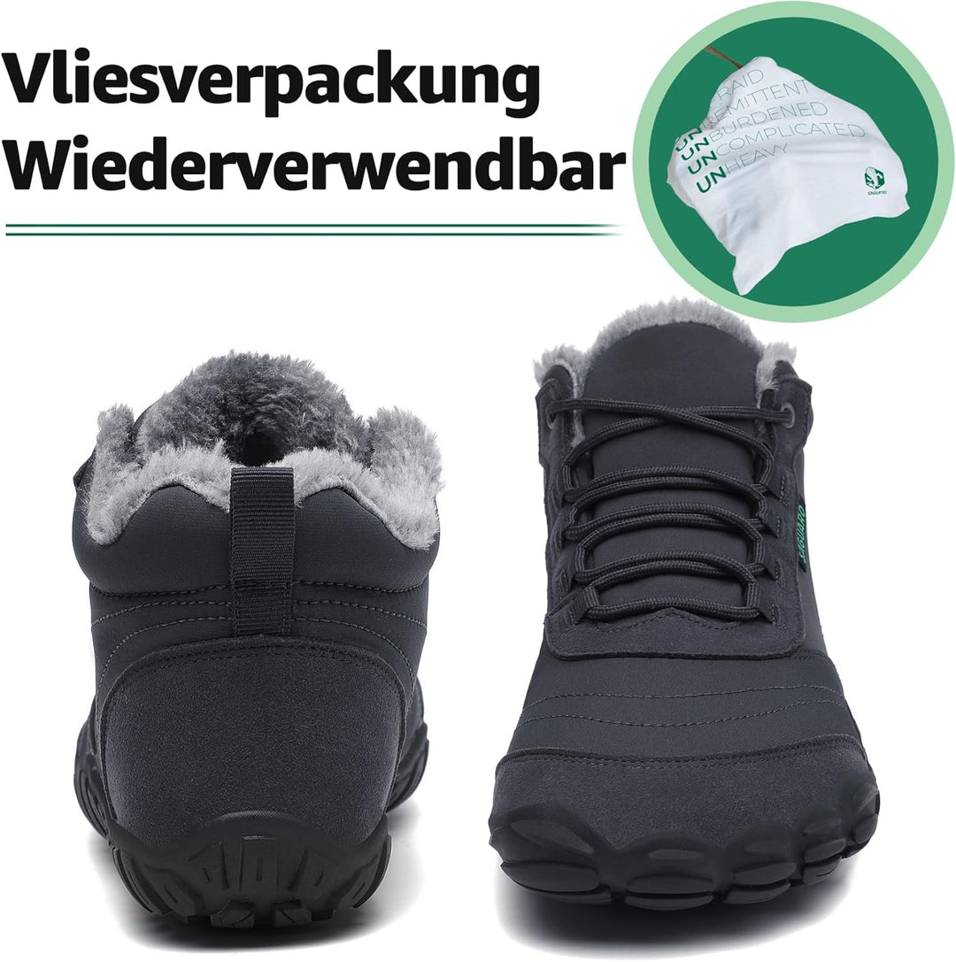 SAGUARO Barfussschuhe Winter Warm Wasserabweisend Gefüttert Winterschuhe für Damen Herren Gr.36-46 4