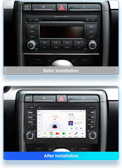 Android 12 Autoradio 7 Zoll Touchscreen 8-Kern Für Audi A4 B6 (8E/8H) (2000-2006) /B7 (8E/8H) (2004-