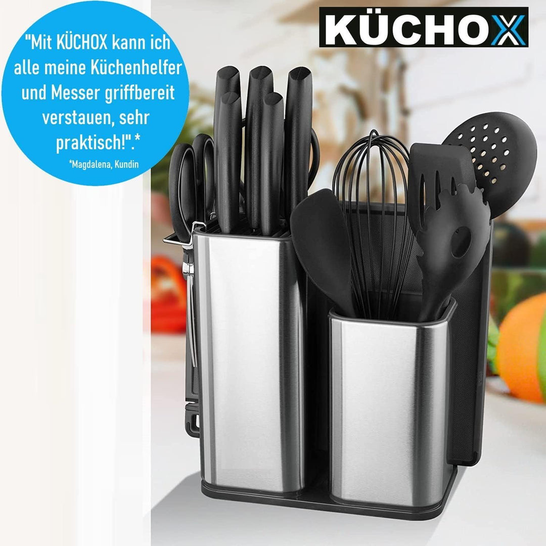 KÜCHOX 2in1 Edelstahl Messerblock Küchenmesser & Küchenhelfer