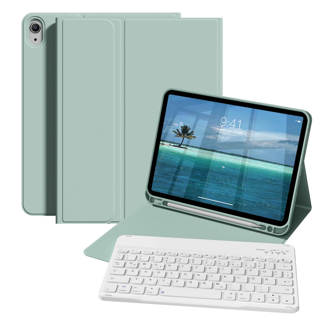 ZOPSGYU Hülle mit Tastatur für iPad A16 11. /10.Generation 11/10,9 Zoll 2025/2022, QWERTZ Layout Key