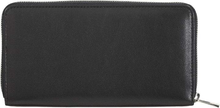 DuDu Grosse Bunte Damenbrieftasche RFID in echtem Leder mit Rundum - Reissverschluss Schwarz, Schwar