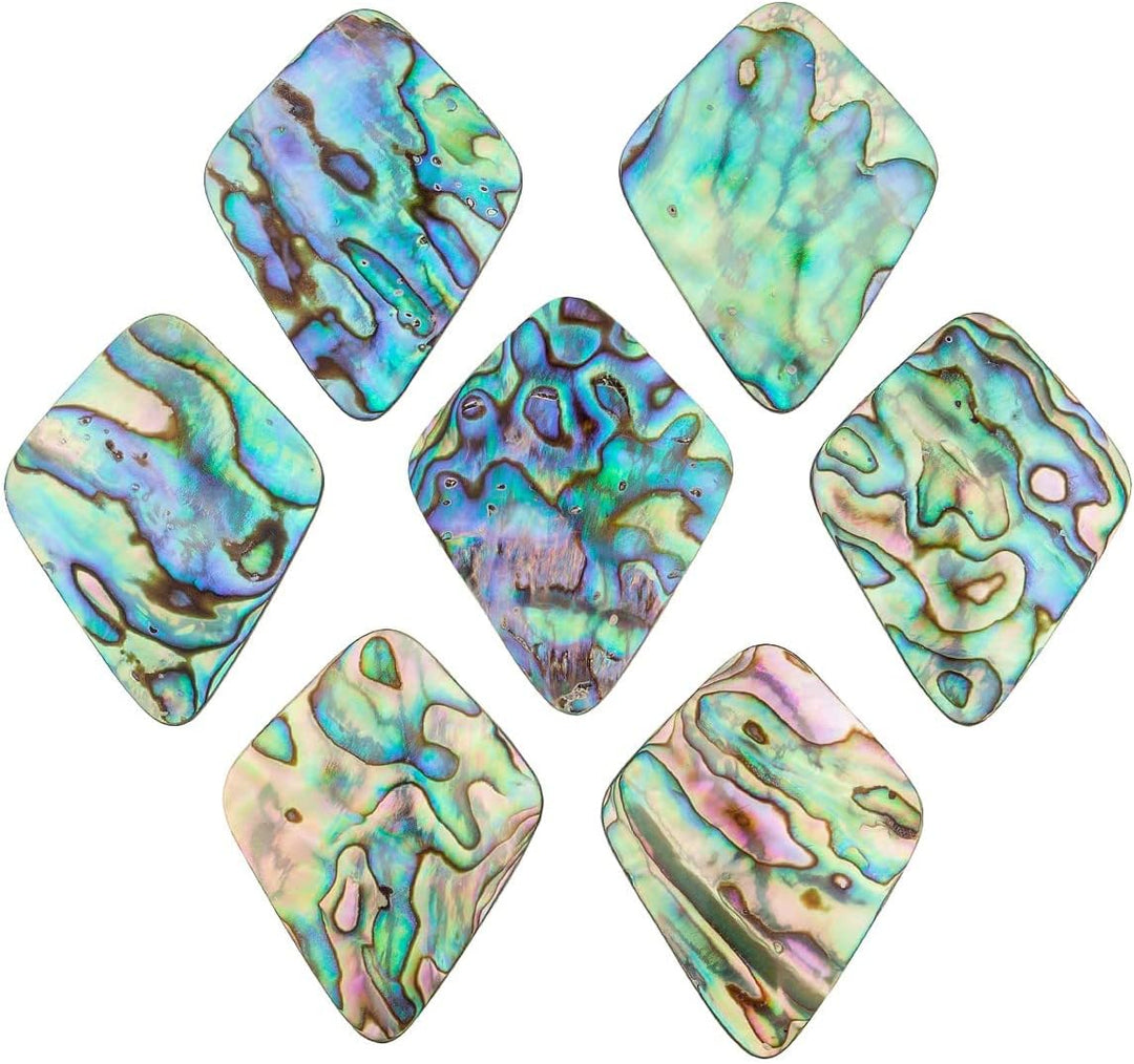 mookaitedecor Satz von 4 Rhombus Form Abalone Shell Cabinet Knobs mit Schrauben, dekorative Stein zi