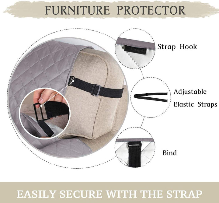 PETCUTE Sofabezug Sofaüberwurf Anti-Rutsch Sofa schonbezug wasserdichtes Sofabezüge 3 Sitzer Quilted