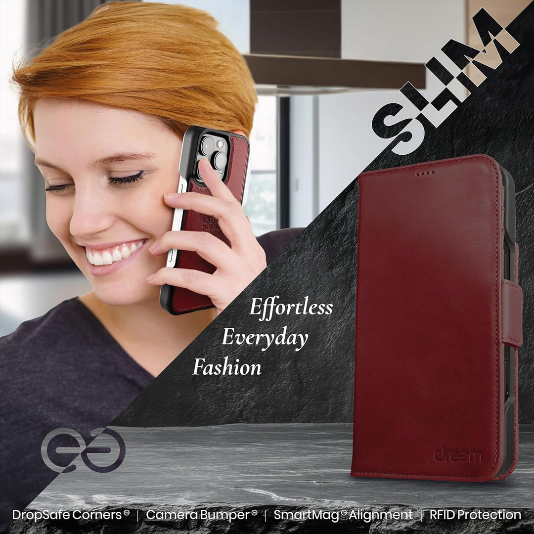 Dreem Fibonacci kompatibel mit iPhone 15 Pro Max Brieftaschen-Etui / 2-in-1 stossfestes Etui und abn