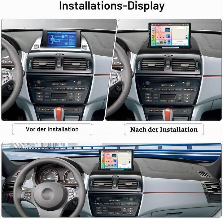 SIXWIN 8-core 4+64G Android 15 Autoradio für BMW X3 E83 (2004-2012) mit Carplay Android Auto, 9&