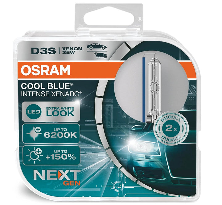 OSRAM Xenarc Cool Blue Intense D3S, 150 Prozent Mehr Helligkeit, Bis Zu 6.200 K, Xenon-Scheinwerferl