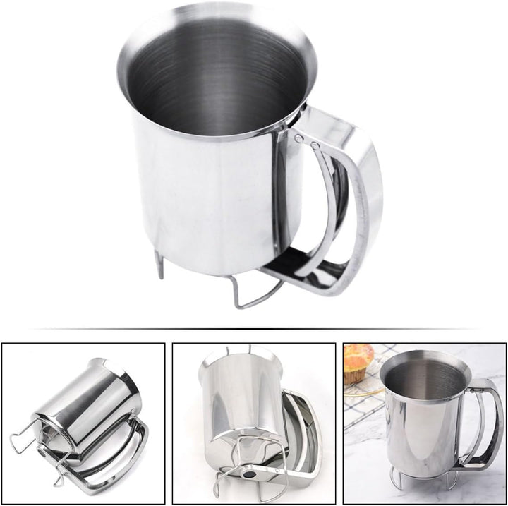 TOYANDONA Edelstahl Küchenutensil Teigspender mit Portionierfunktion Handlicher Trichter für Frühstü