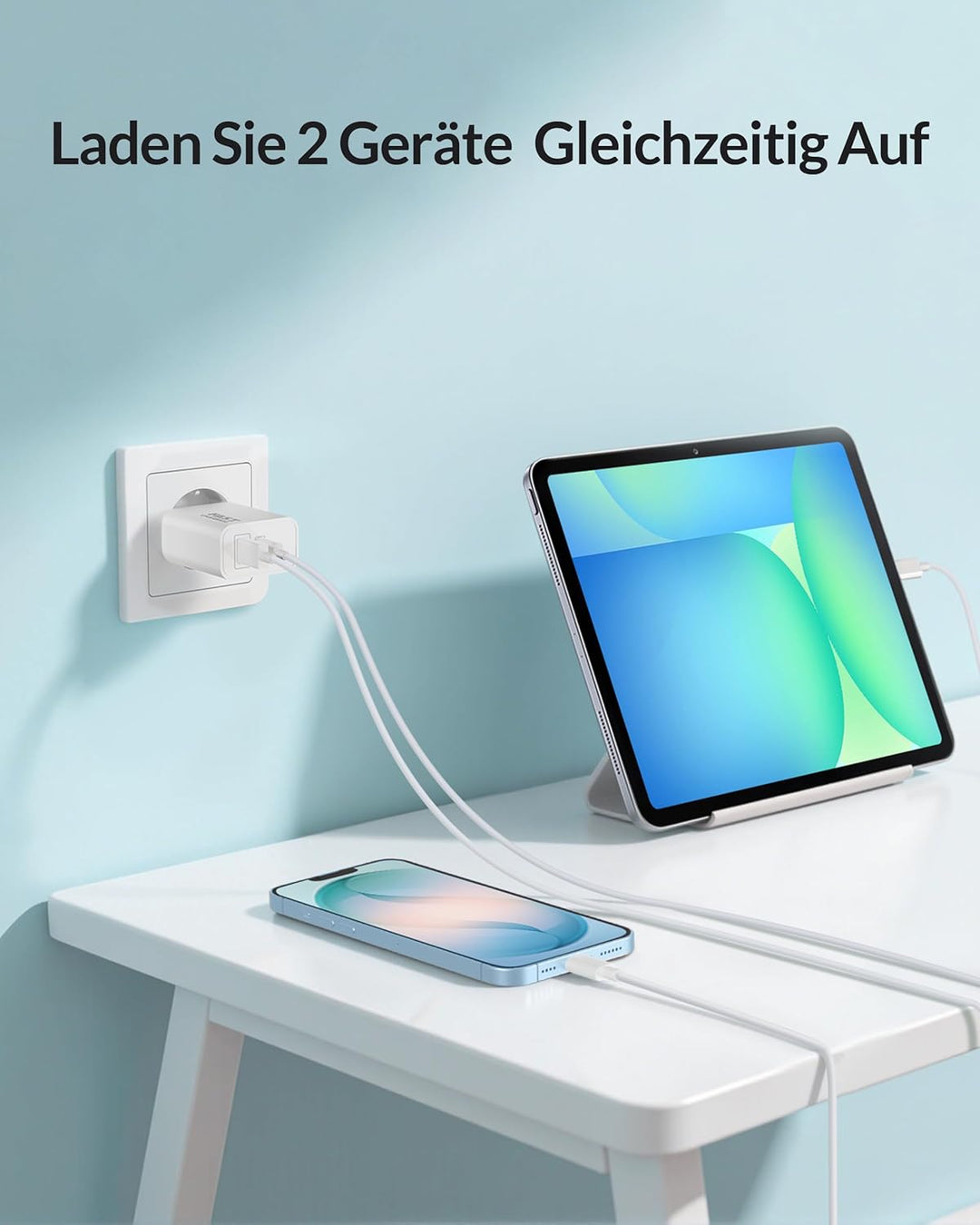45W 2Port Schnellladegerät mit USB C Ladekabel für Samsung Galaxy S25 S24 S23 S22 Ultra 5G A56 A55 A