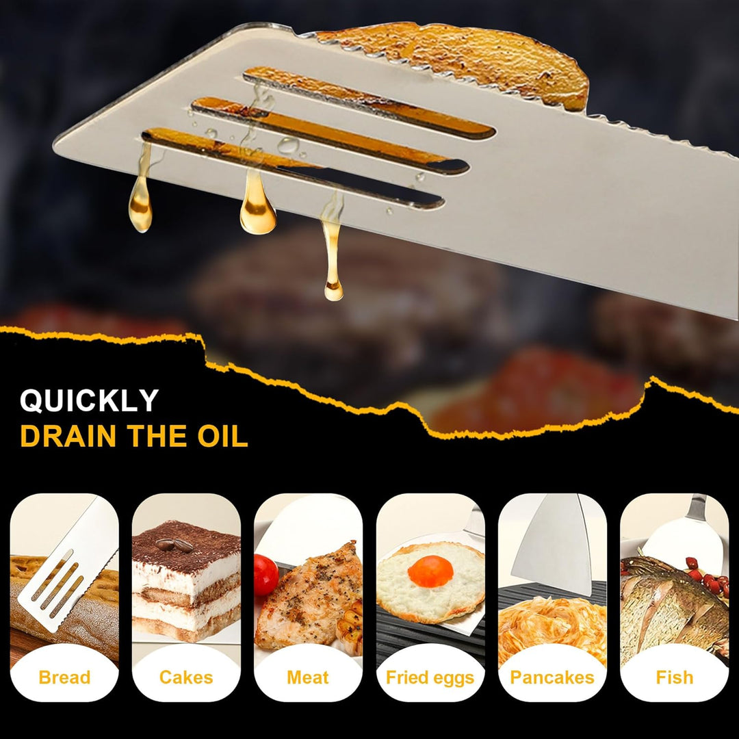 Gimars Grillspachtel Set 3 Stück Plancha Spachtel Plancha Zubehör mit Gross Grillwender Pizza Spacht
