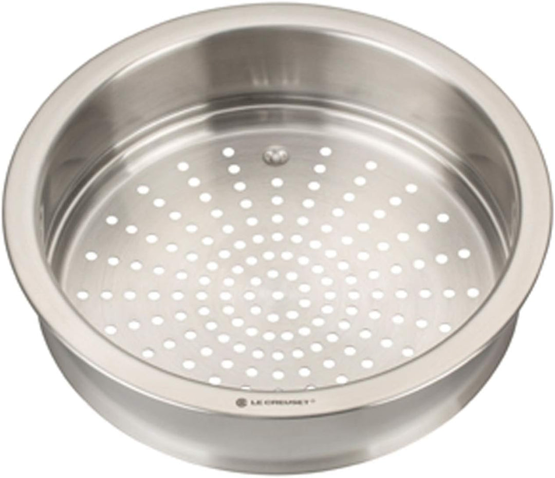 Le Creuset Dämpfeinsatz 3-ply Edelstahl, Ø 20 cm, Für Töpfe mit Ø 20 cm geeignet, Mit Griffen, Silbe