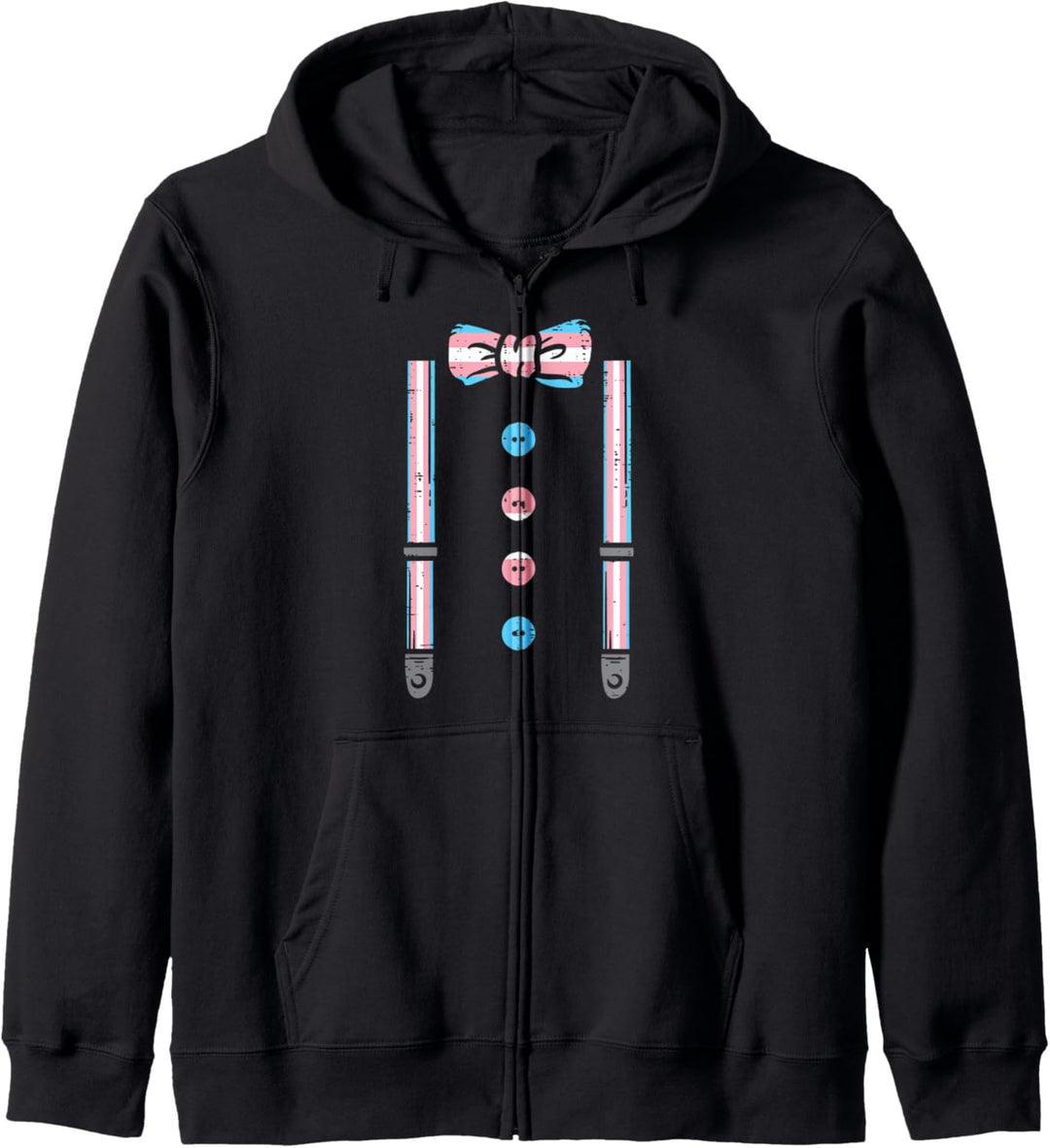 Transgender Suspenders Bow Tie Trans Pride Flag Transsexual Kapuzenjacke