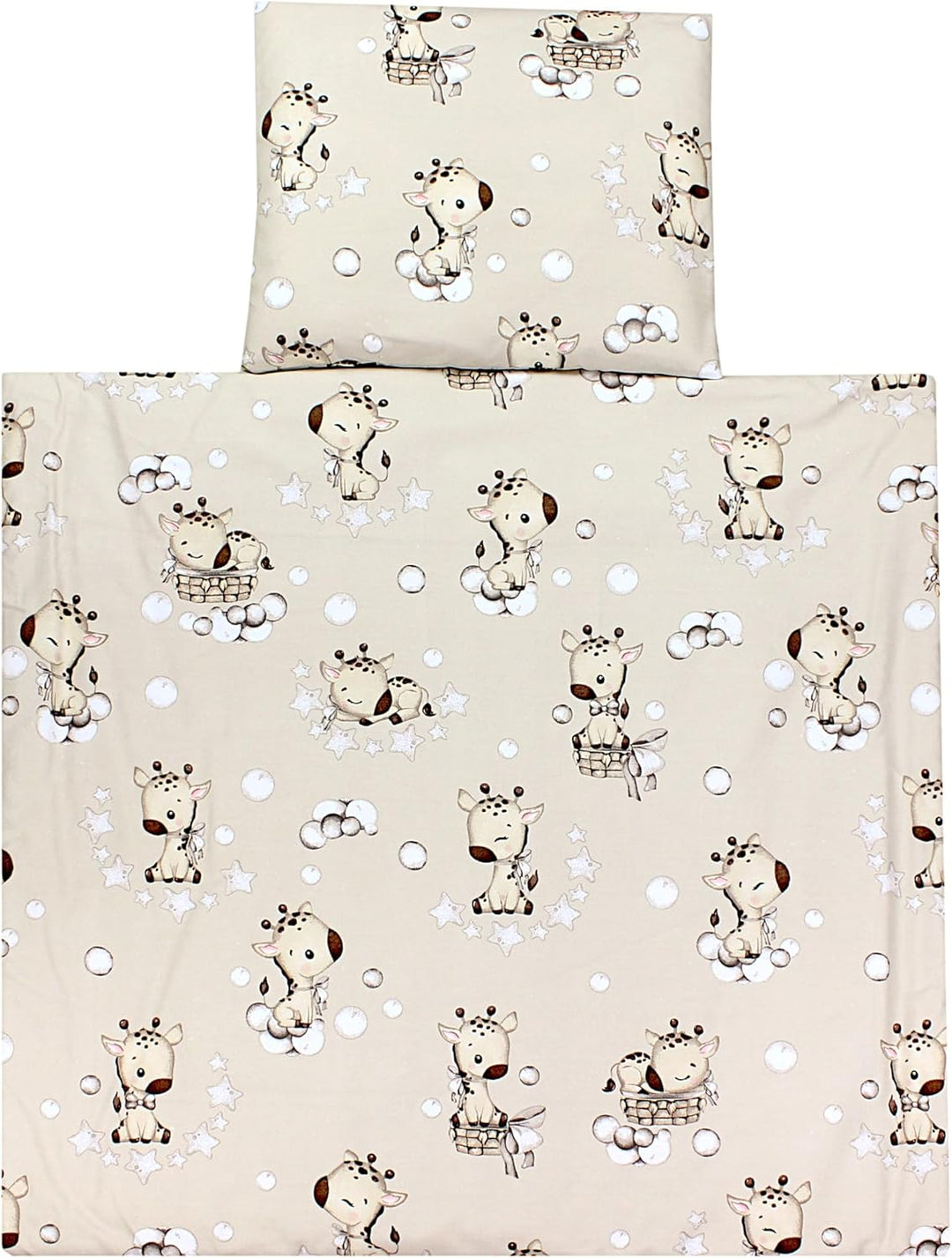 TupTam Unisex Baby Wiegenset 4-teilig Bettwäsche-Set: Bettdecke und Kopfkissen mit Bezug, Farbe: Gir