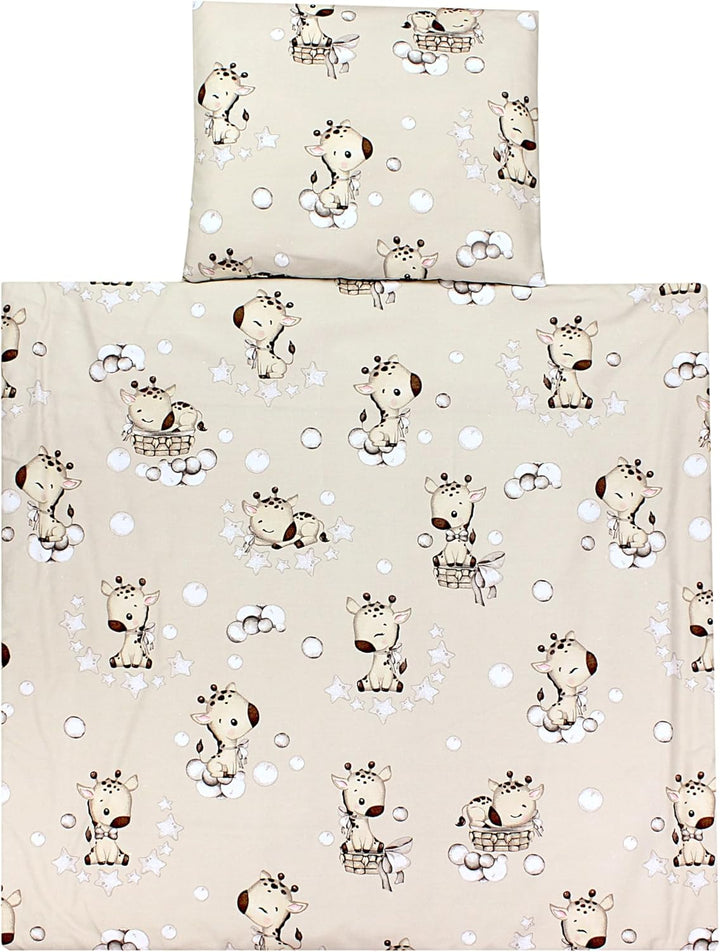 TupTam Unisex Baby Wiegenset 4-teilig Bettwäsche-Set: Bettdecke und Kopfkissen mit Bezug, Farbe: Gir