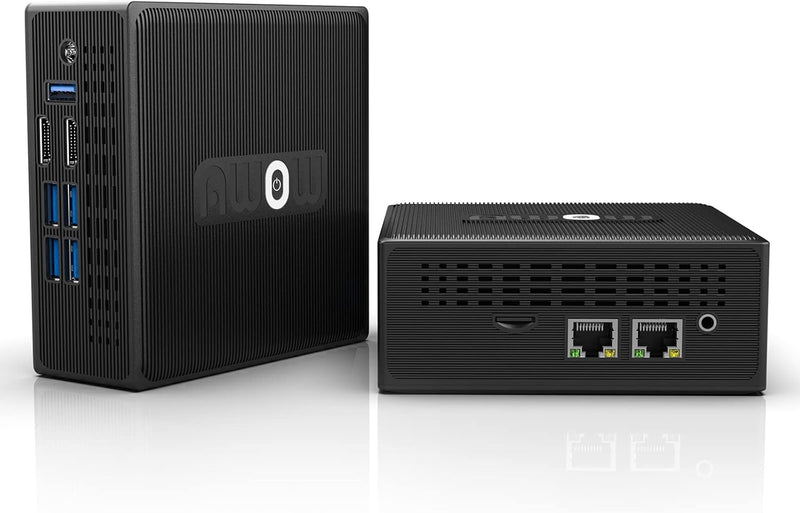 AWOW Mini PC Celeron Quad-Core J4105, 8 GB RAM 128 GB ROM, Micro PC, Gigabit Ethernet, Dual 2.4 G &